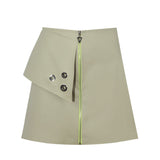 Olive Leather Mini Skirt