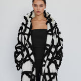 XXX Black/White Fur Long Coat