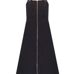 Ada Zipper Black Midi Dress