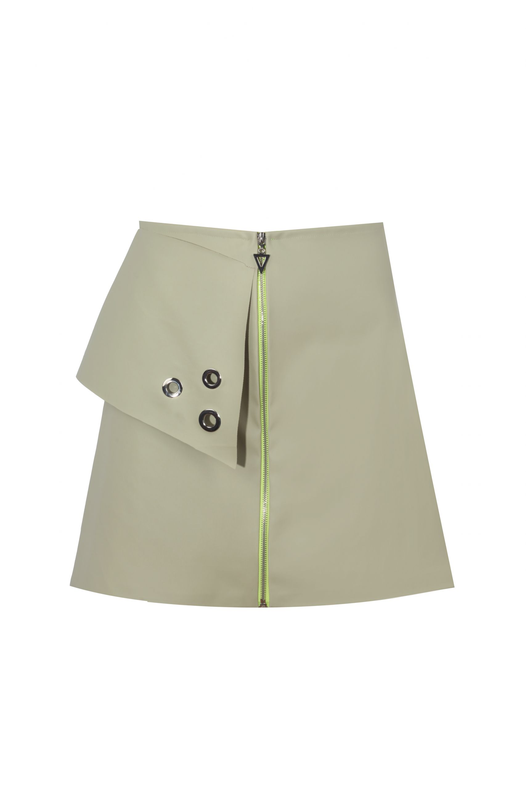 Olive Leather Mini Skirt