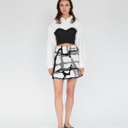 Abstract Wool Mini Skirt
