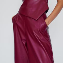 Red Leather Culotte Pants
