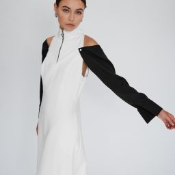 Arya White Midi Dress (Sleeves OFF)