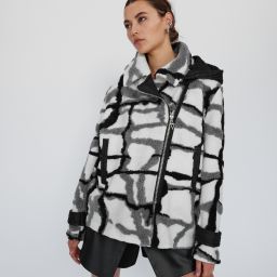 Abstract Wool Coat