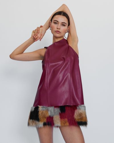 Fur Skirt Leather Dress