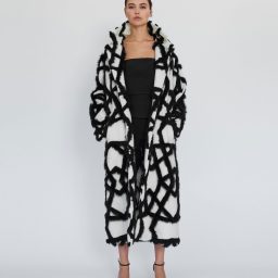 XXX Black/White Fur Long Coat