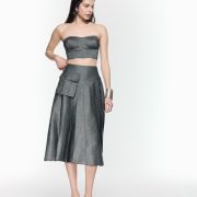 Twirl Pleated Midi Skirt