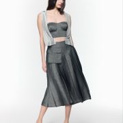 Twirl Pleated Midi Skirt