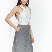 Revolve White/Checked Midi Dress